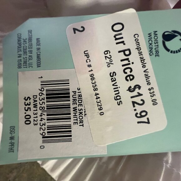 DSG Mid-Rise White Skort With‎ Built-In Shorts - Picture 7 of 9